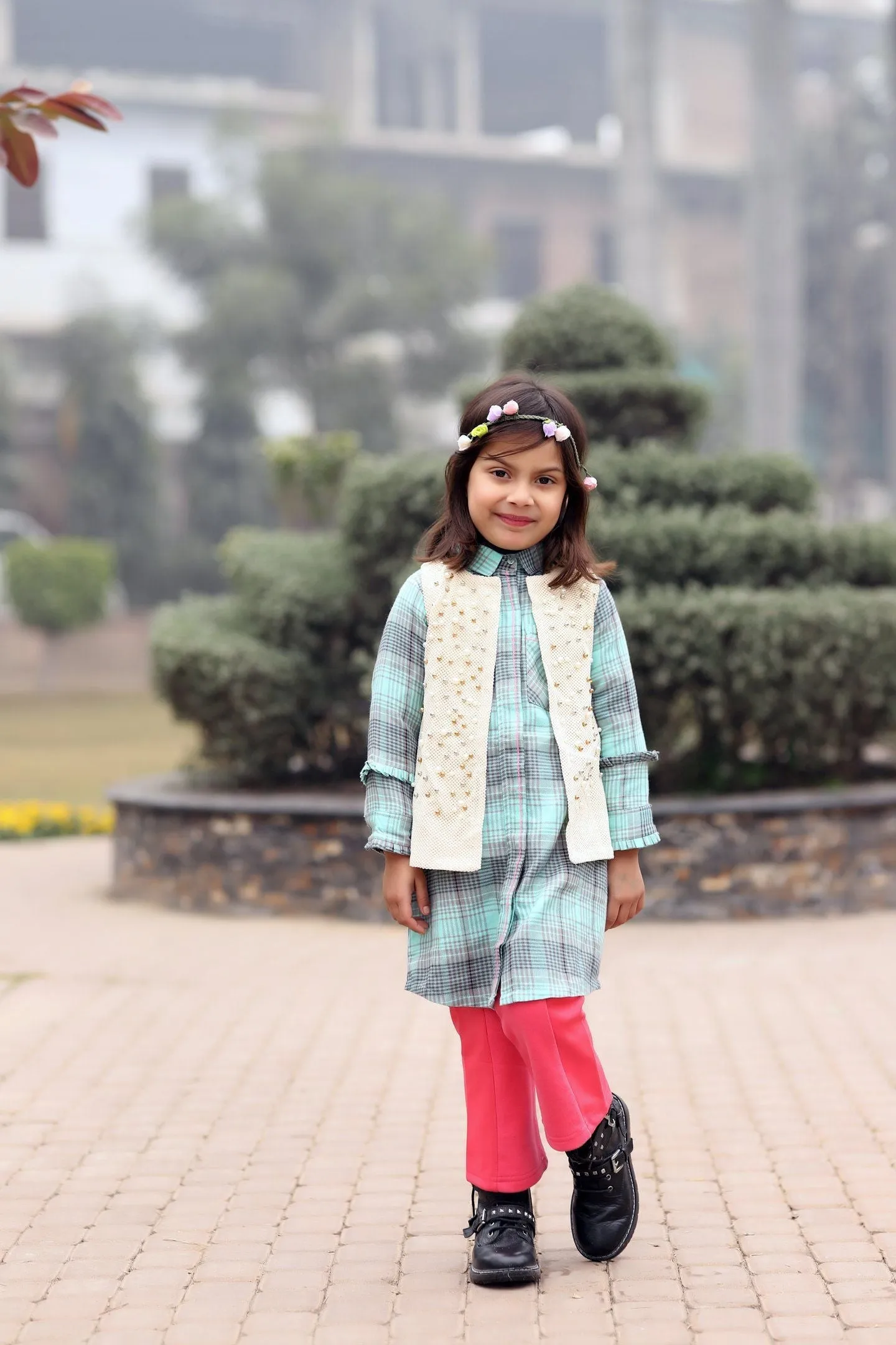 Girls green kurta