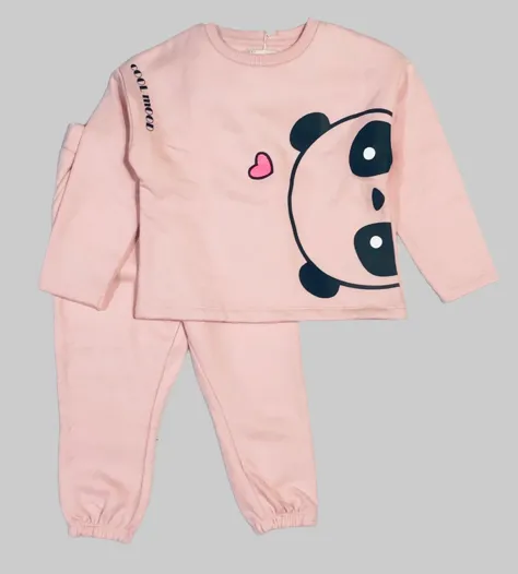 Girls pink panda 2Pc