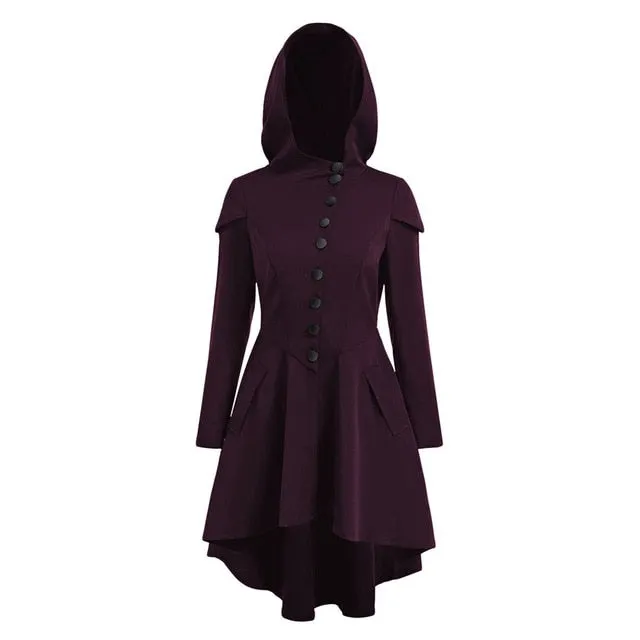 Gothic Vintage Hooded Trench Coat