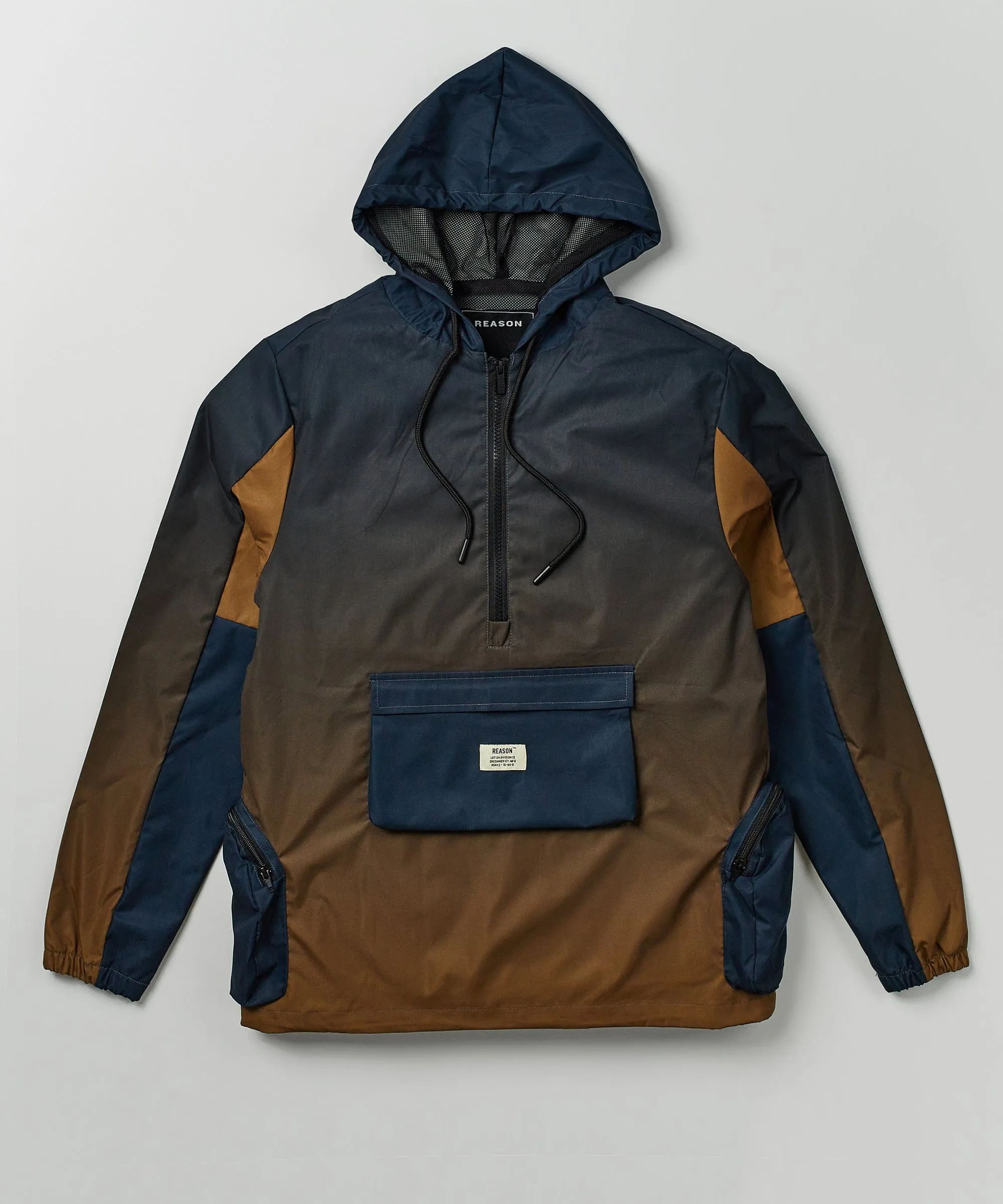 Gradient Nylon Utility Hoodie - Navy