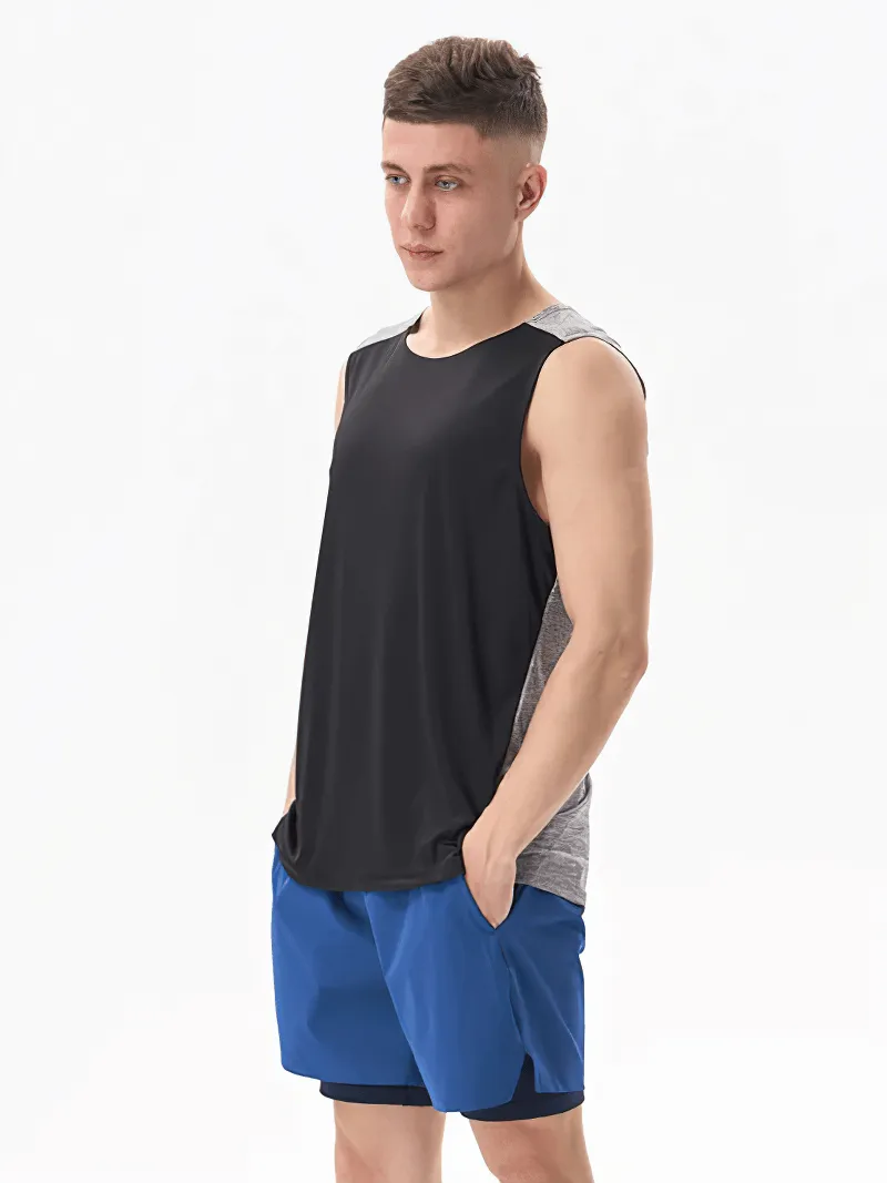 Gym Breathable Double Color Tank Top for Men - SF1813