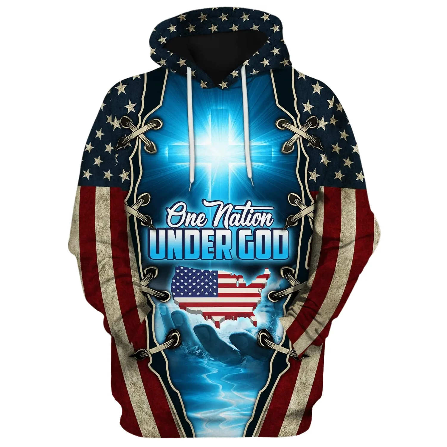 Hand Of God American One Nation Under God Hoodies Men & Women Christian Hoodie 3D Printed Hoodie