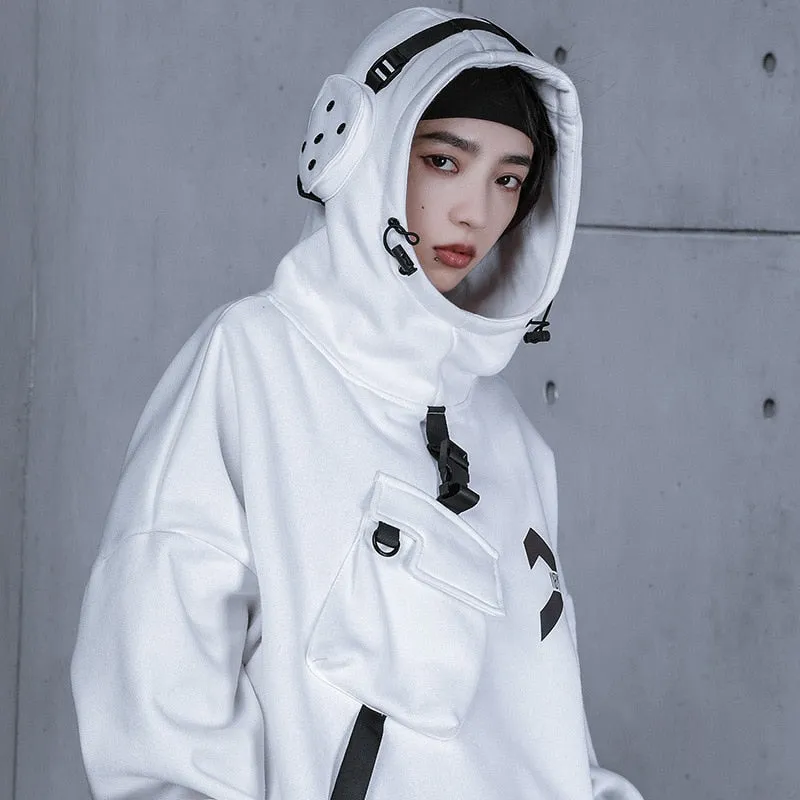 Harajuku Women Hoodie Autumn Hip Hop Streetwear Hoodies Sweatshirts Astronaut Cotton Tops Pullovers Techwear