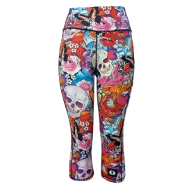 High Waist Funky 3/4 Leggings - Ed Hardy