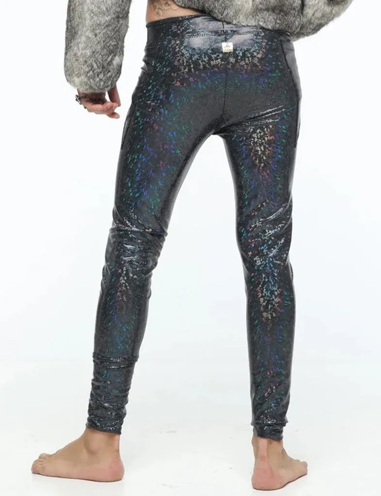 HOLOGRAPHIC MEGGINGS - BLACK