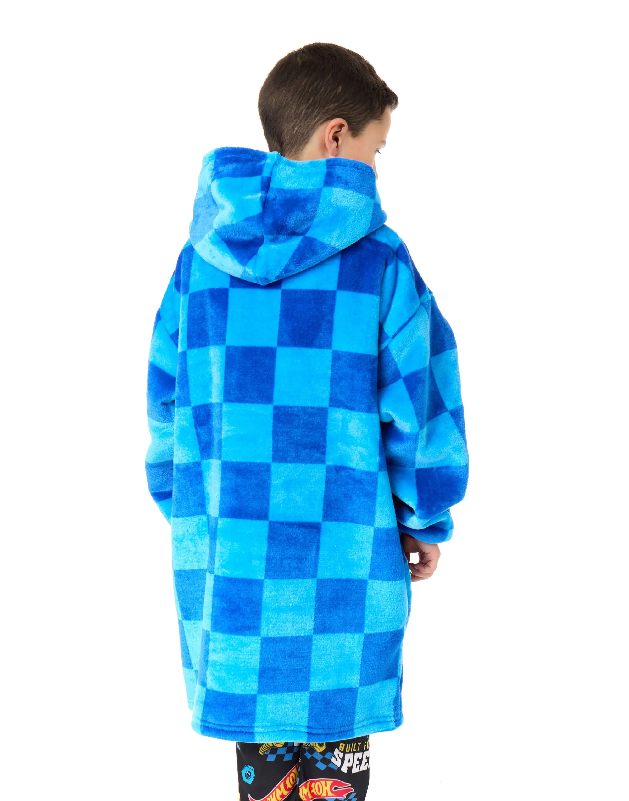 Hot Wheels Car Pocket Boys Blue Blanket Hoodie