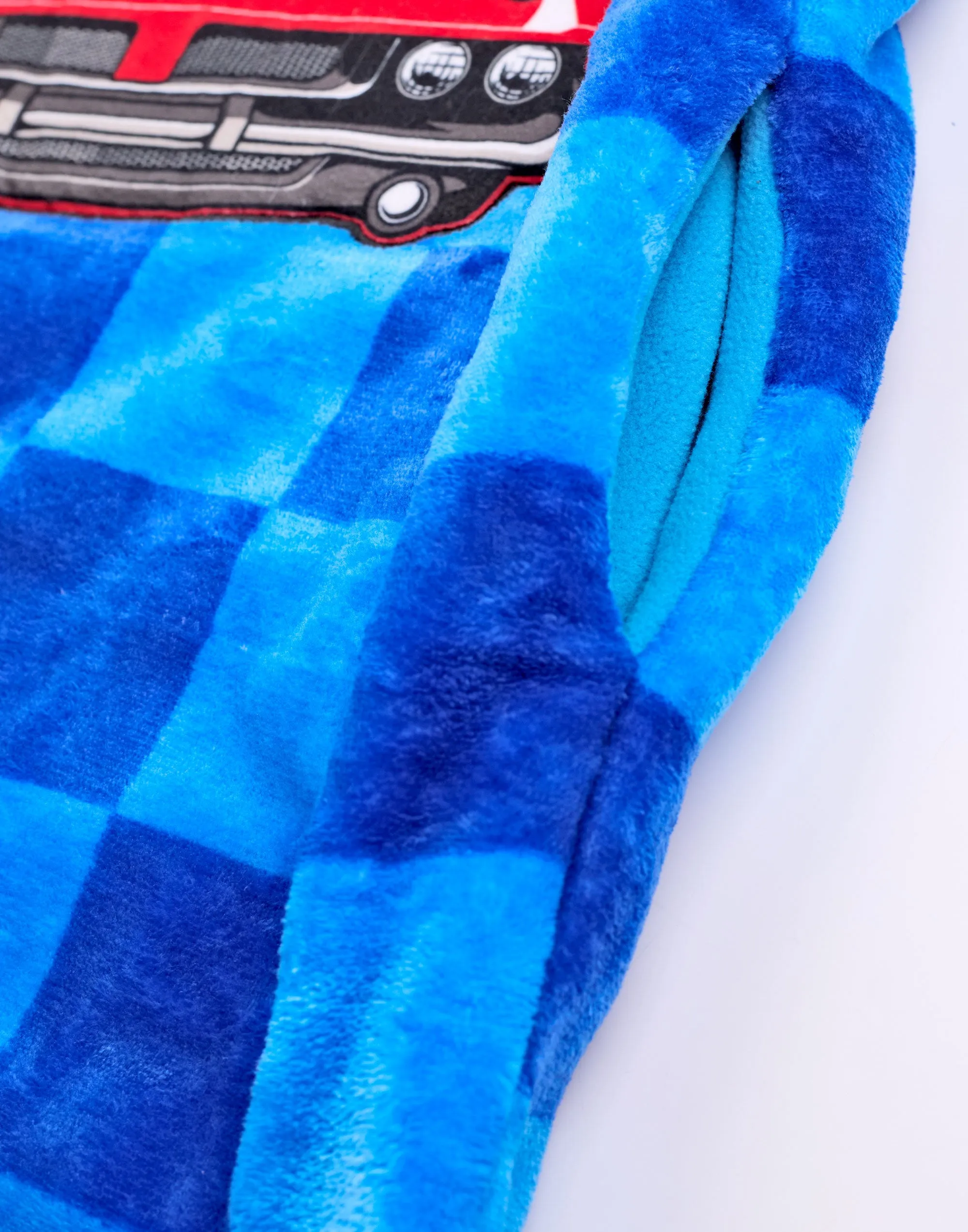 Hot Wheels Car Pocket Boys Blue Blanket Hoodie