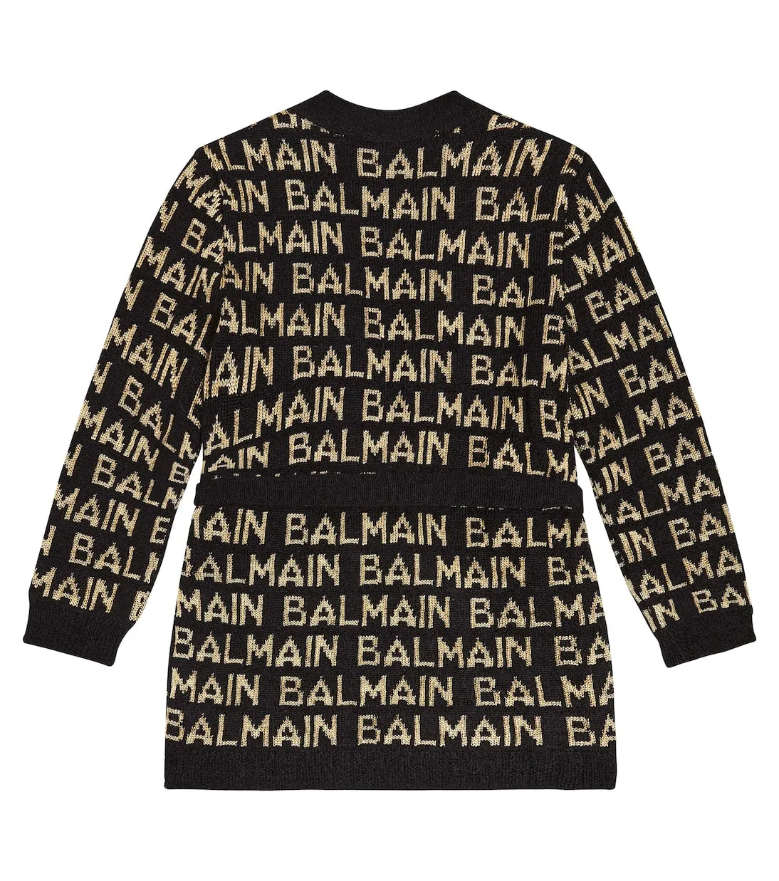 Intarsia cardigan Balmain Kids, black