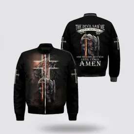 Jesus Cross Lion Of Judah Knight Templar Bomber Jacket - Christian Bomber Shirts for Men and Women