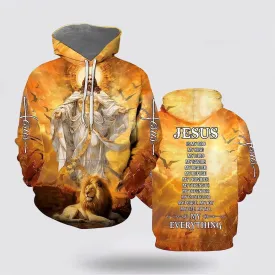 Jesus Is My God My King My Lord Lion 3d Hoodies For Women Men - Christian Apparel Hoodies