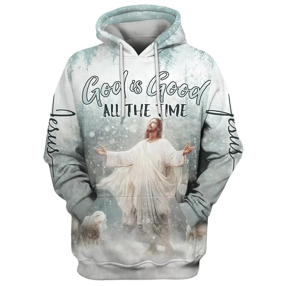 Jesus Lambs God Is Good All The Time 3D Hoodies Jesus Hoodie Men & Women Christian Hoodie 3D Printed Hoodie