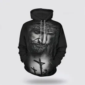 Jesus With Crown Of Thorns 3d Hoodies For Women Men - Christian Apparel Hoodies