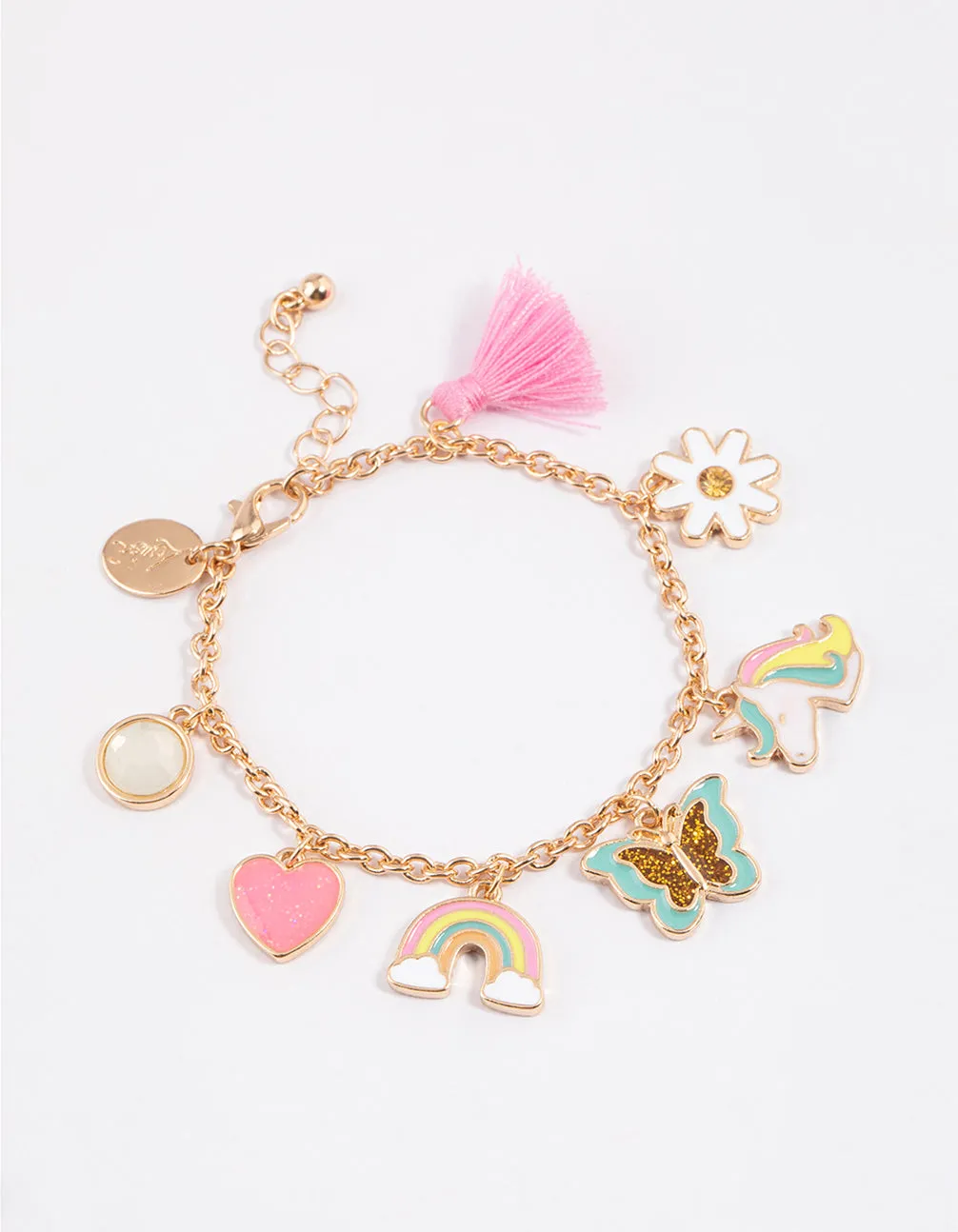 Kids Tassel Unicorn Charm Bracelet