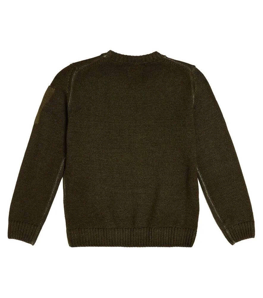 Lens Cwool sweater. COMPANY KIDS, green