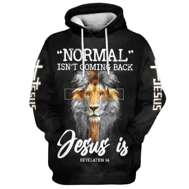 Lion King Faith Cross Normal Isn't Coming Back Jesus Is Hoodies Jesus Hoodie Men & Women Christian Hoodie 3D Printed Hoodie