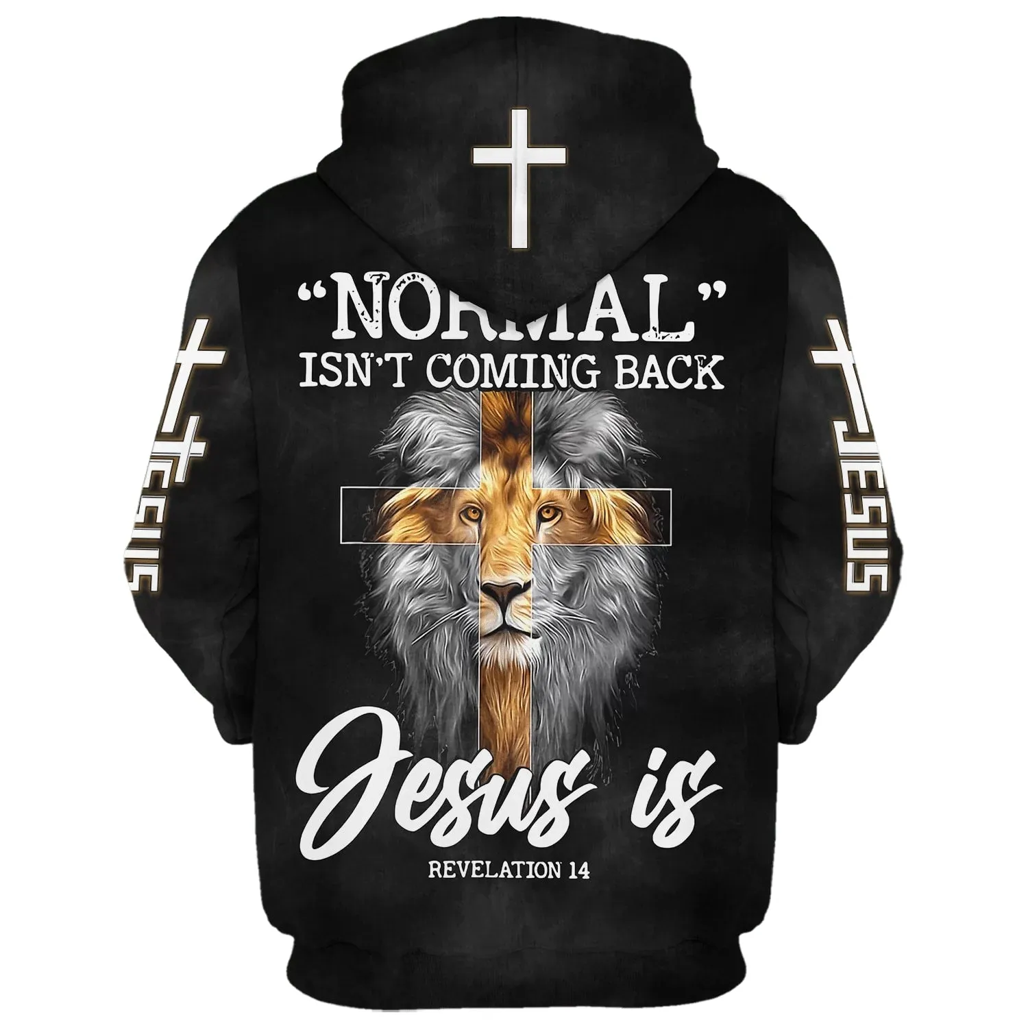 Lion King Faith Cross Normal Isn't Coming Back Jesus Is Hoodies Jesus Hoodie Men & Women Christian Hoodie 3D Printed Hoodie