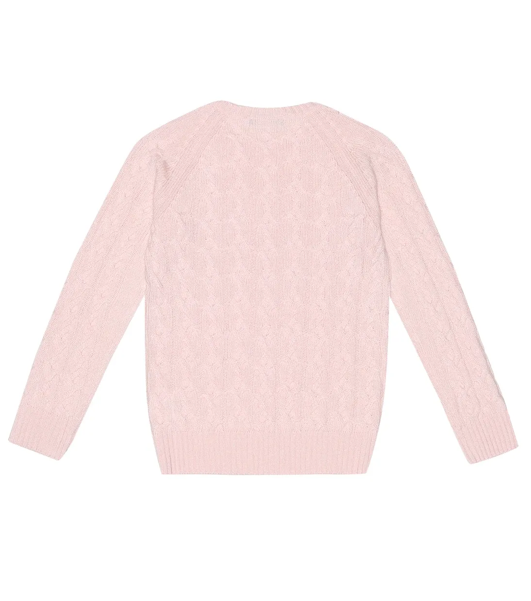 Loro Piana Kids down cashmere sweater with cables, pink