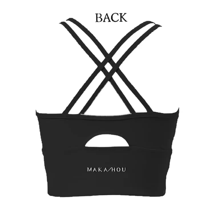 Maka-Hou Women Crossover Strap Bra Top-BLACK (Japanese Brand)