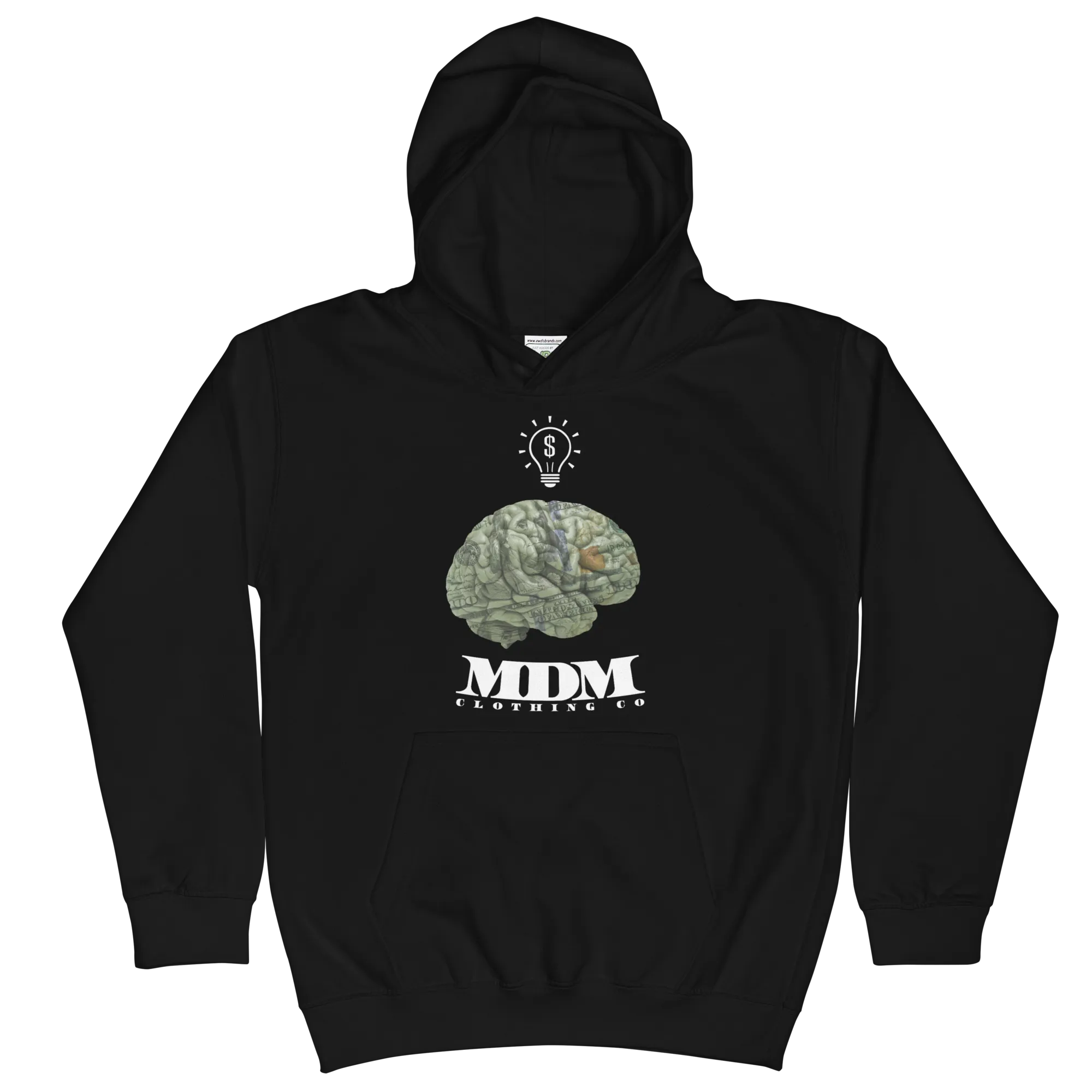 MDM Money On My Mind White Text Kid's Hoodie