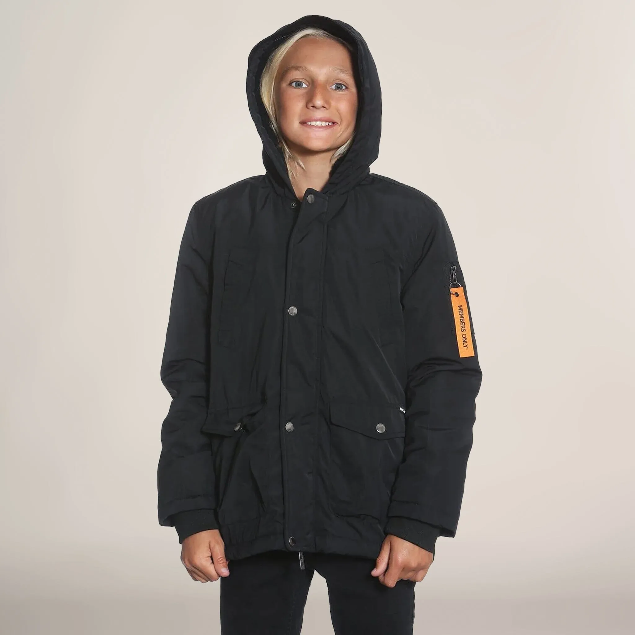 Members Only Boy's Satin Mid Weight Anorak Jacket