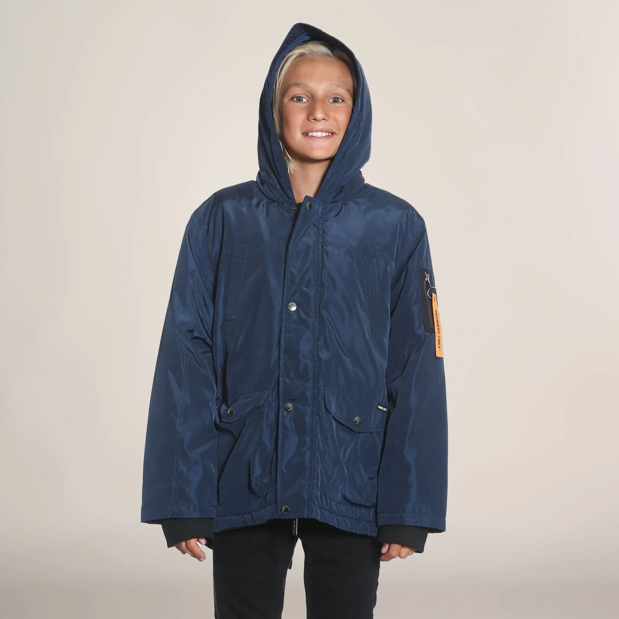 Members Only Boy's Satin Mid Weight Anorak Jacket