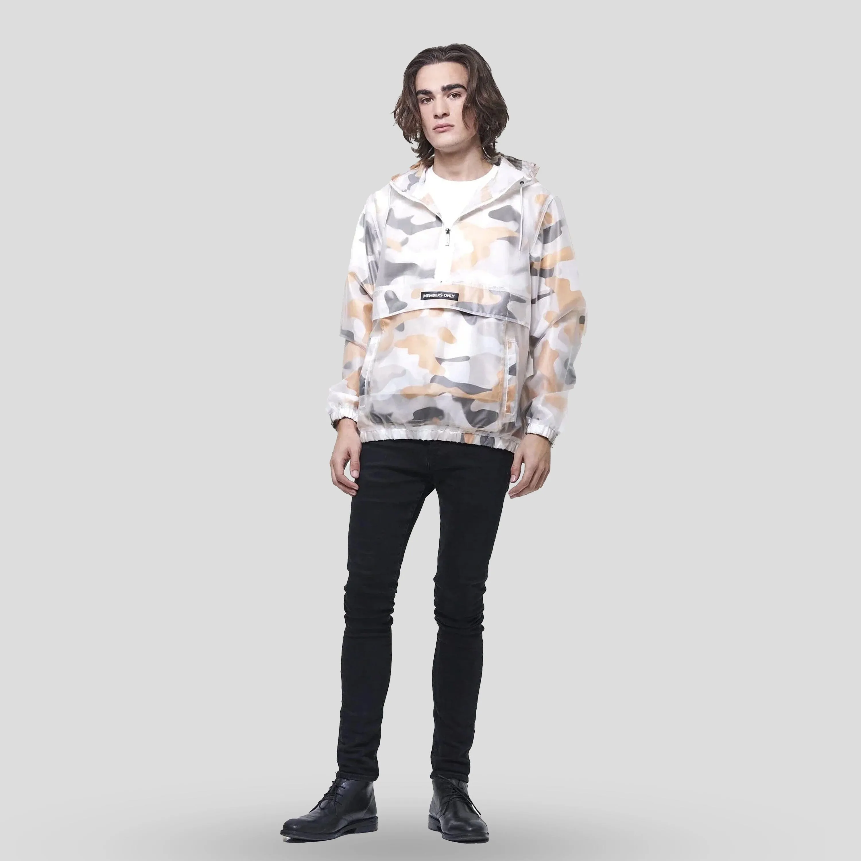 Members Only Men's Printed Camo   Translucent Layering Jacket