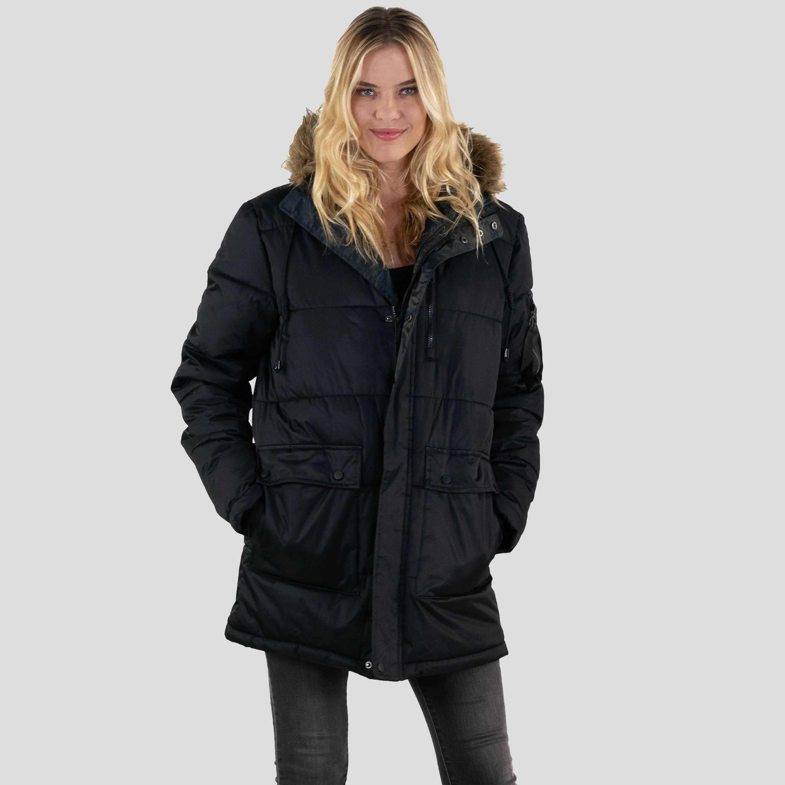 Members Only Women's Snorkel Puffer Oversized Jacket