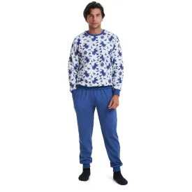 Men Winter Pajama Set Witches Shirt   Indigo Pants