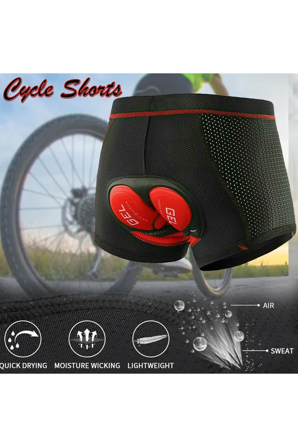 Mens Cycling 5D Gel Shorts - L