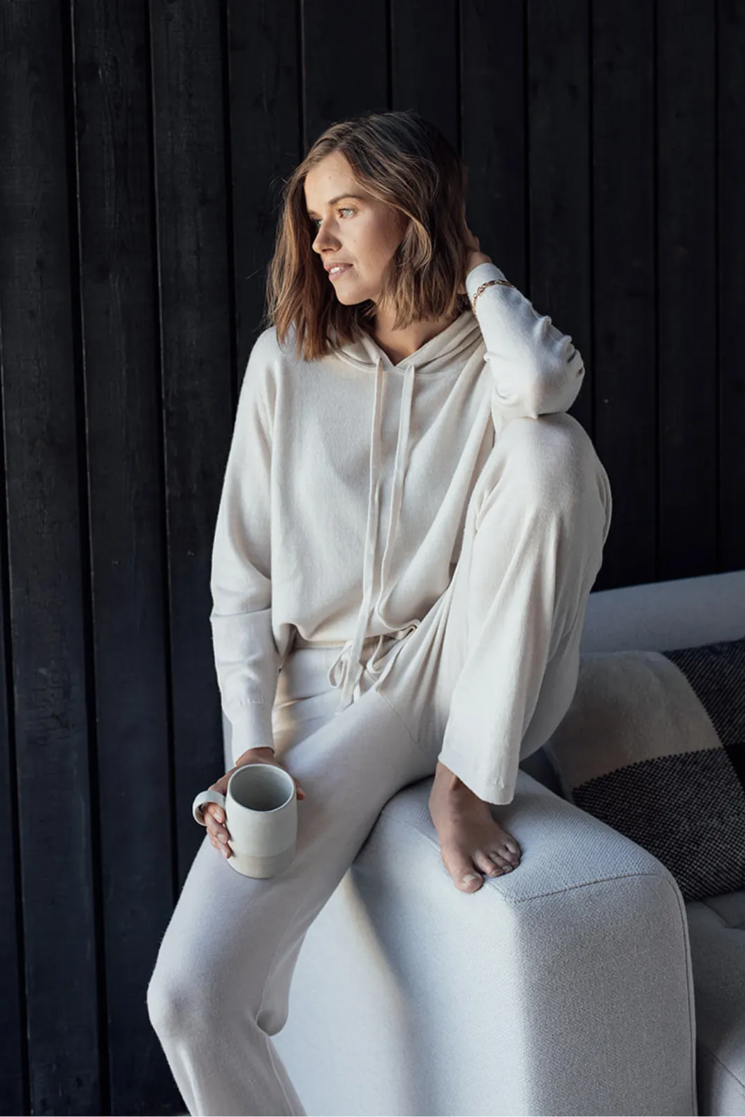 Merino Hoodie - Milk