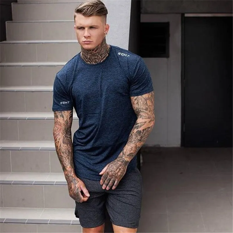 NEW Brand gyms t shirt Fitness Bodybuilding Crossfit Slim fit Cotton Shirts Short Sleeve workout Men fashion Tees Tops clothing