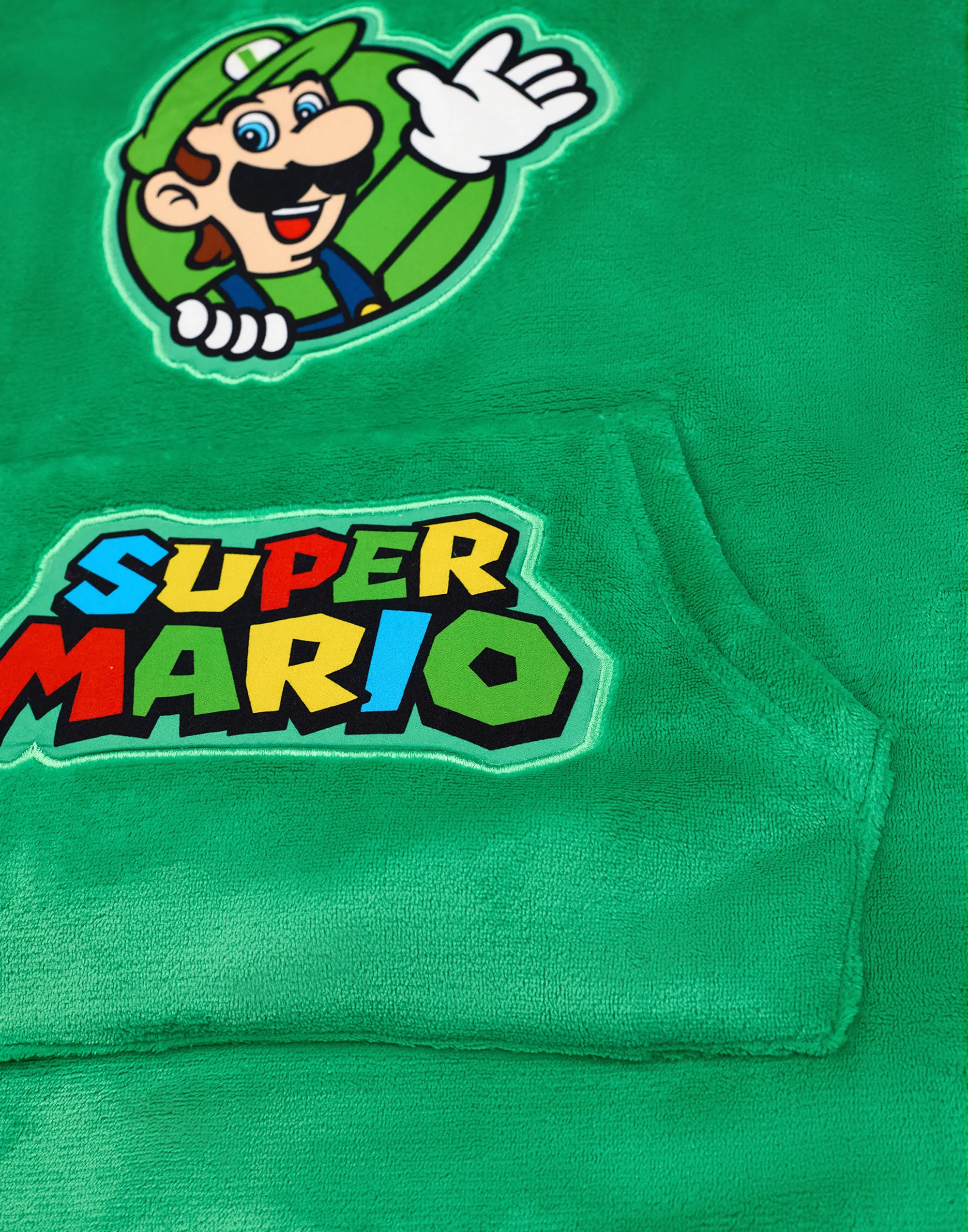 Nintendo Luigi Boys Green Blanket Hoodie