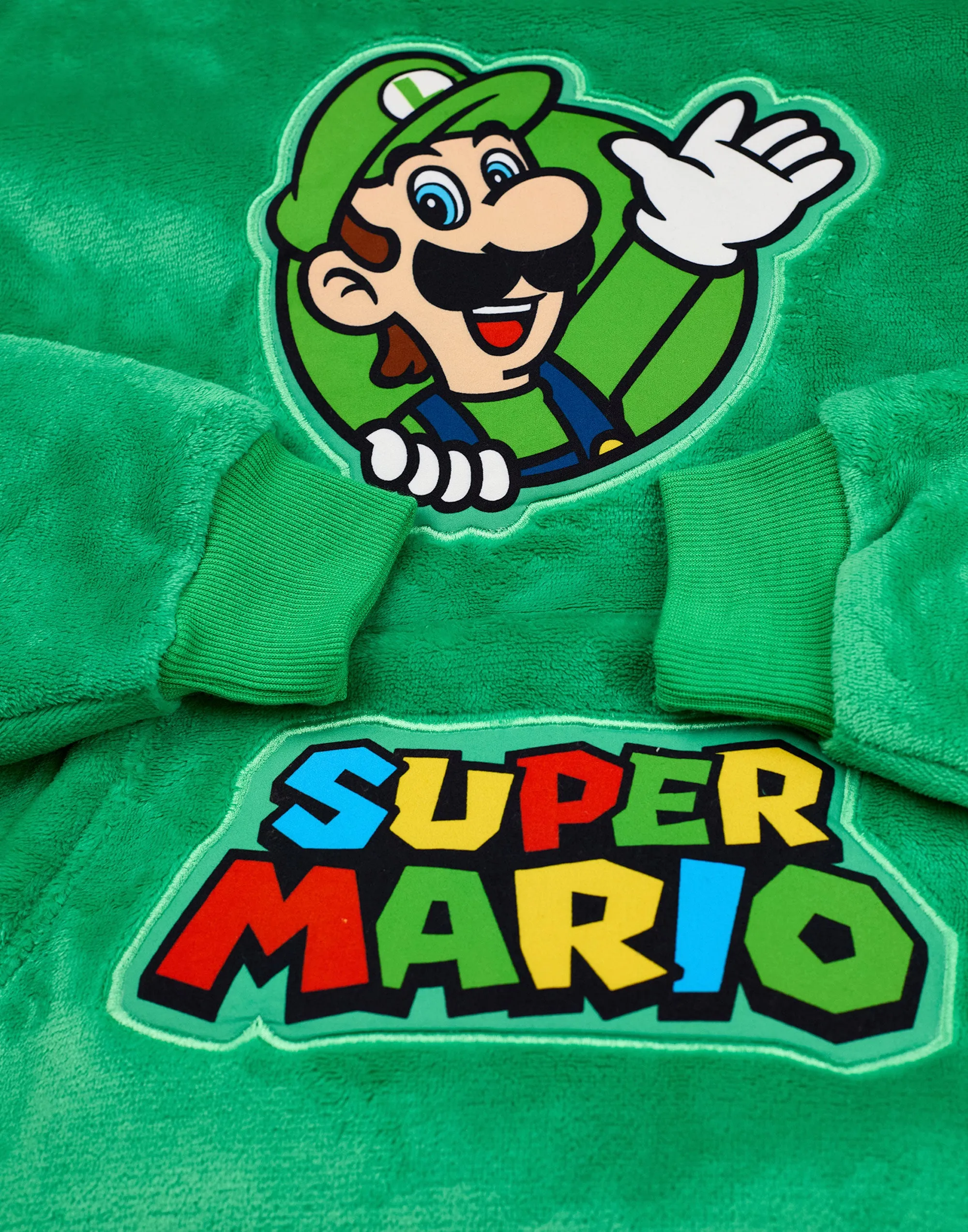 Nintendo Luigi Boys Green Blanket Hoodie