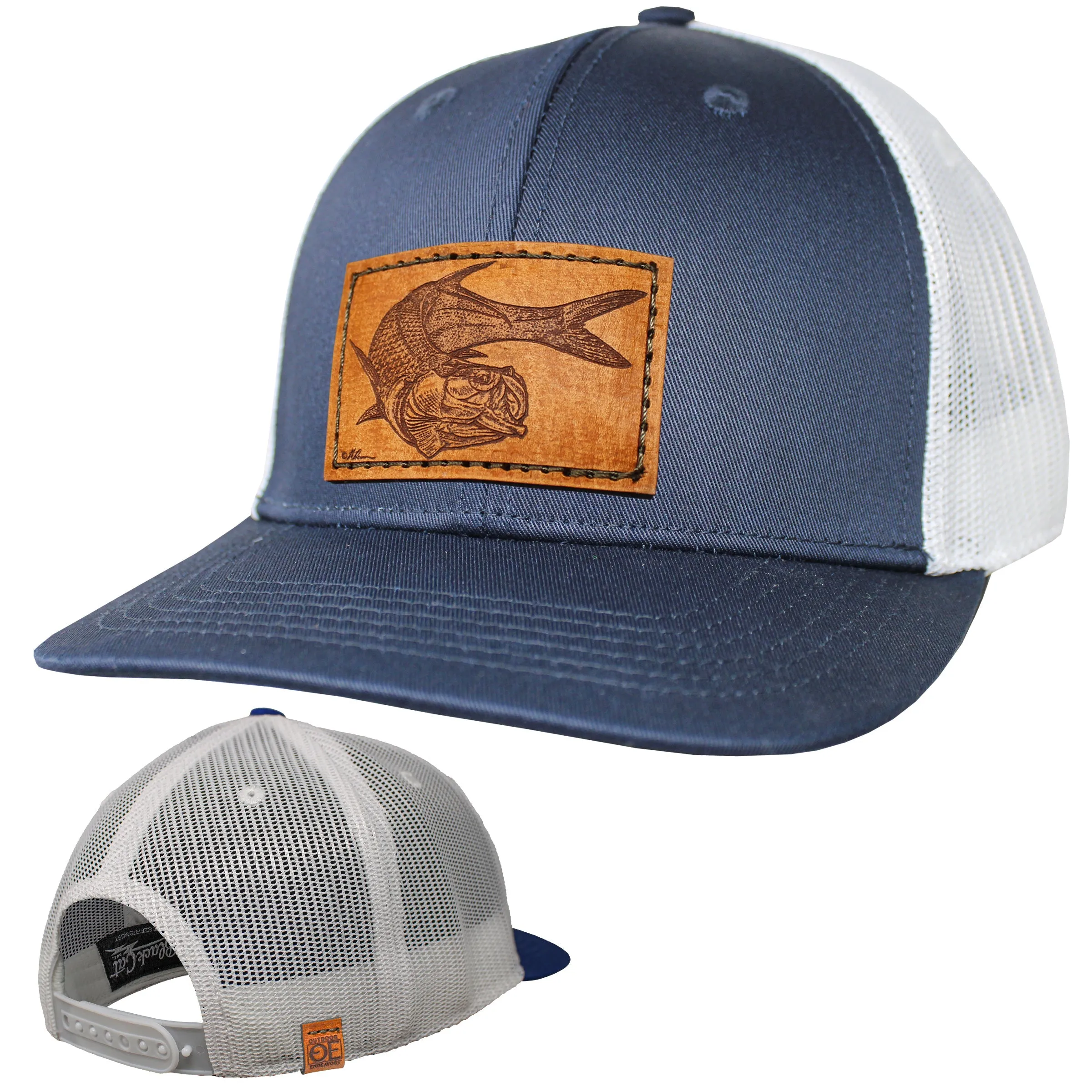 OE - Performance Trucker Hat - Twisting Tarpon Leather Patch