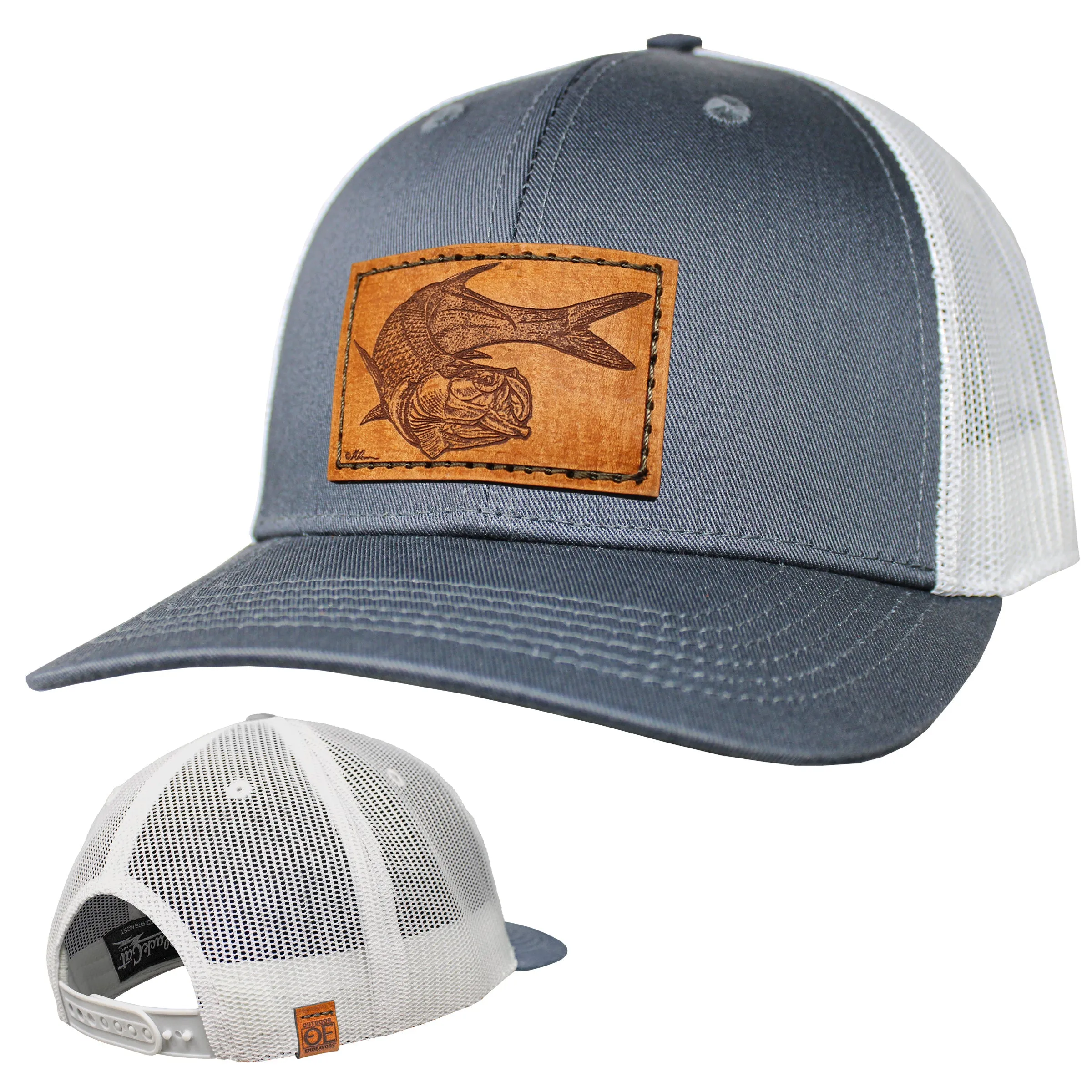 OE - Performance Trucker Hat - Twisting Tarpon Leather Patch