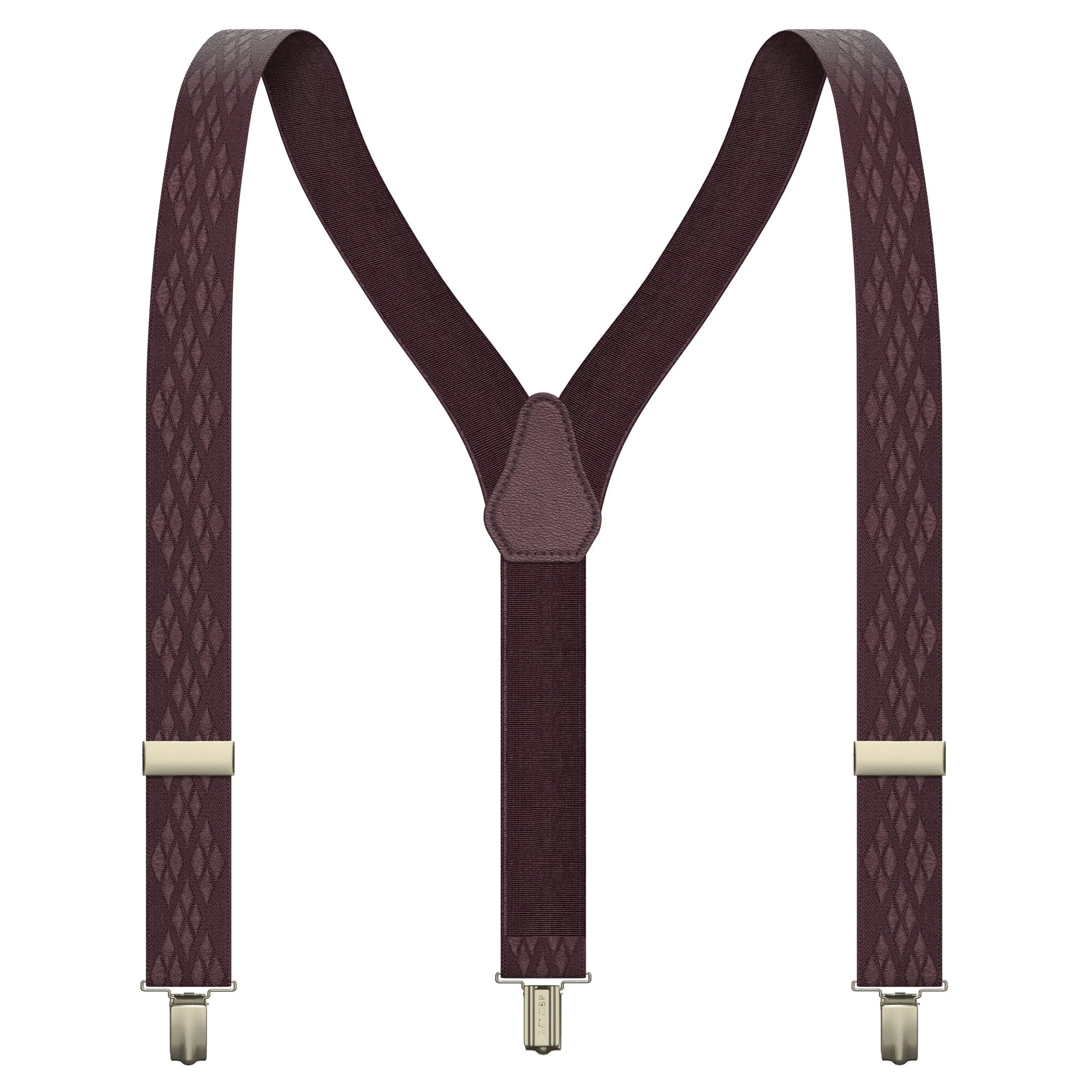 Pecan Brown Rhombus Premium Men's Suspenders