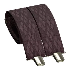 Pecan Brown Rhombus Premium Men's Suspenders