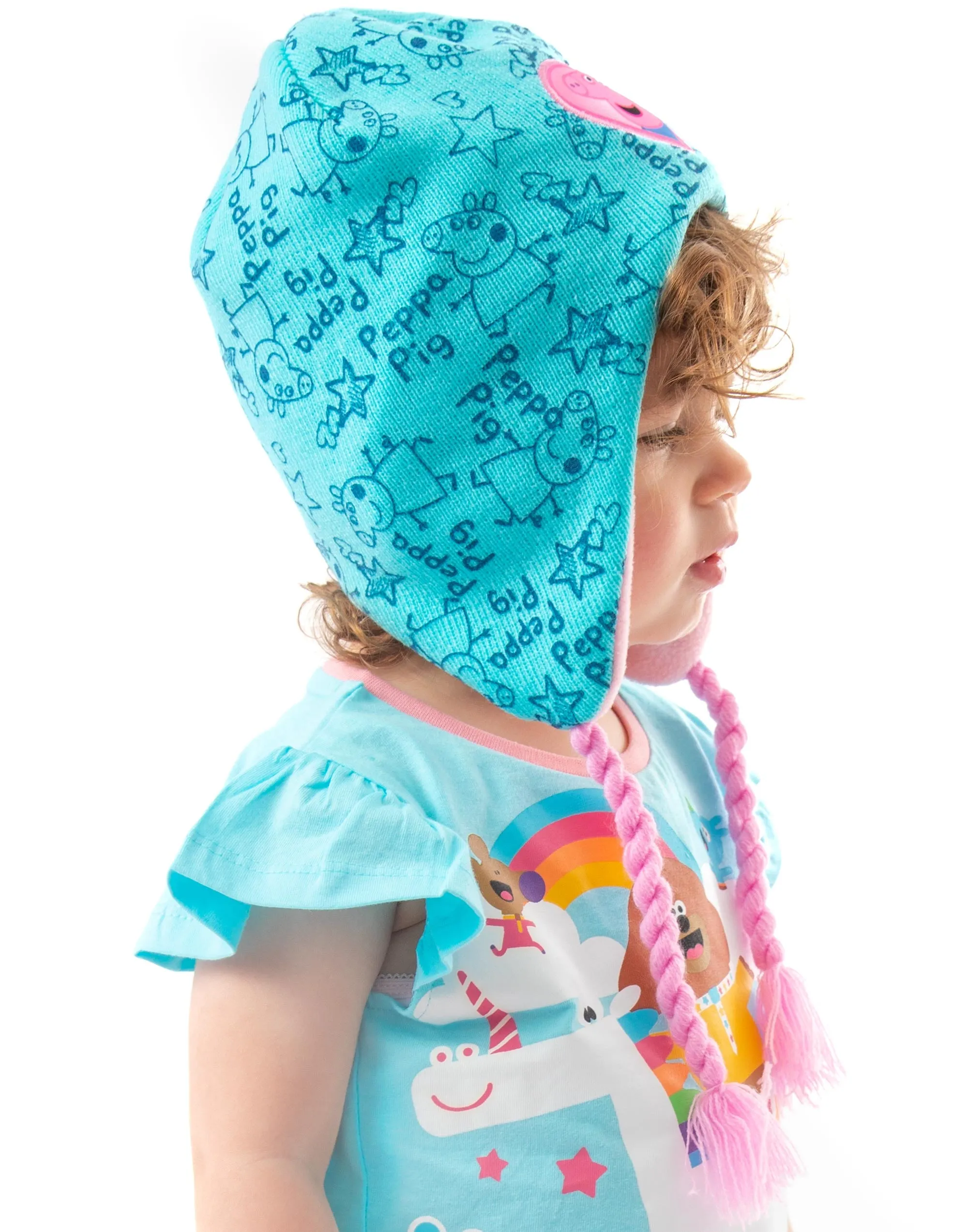 Peppa Pig Girls Blue Beanie Hat