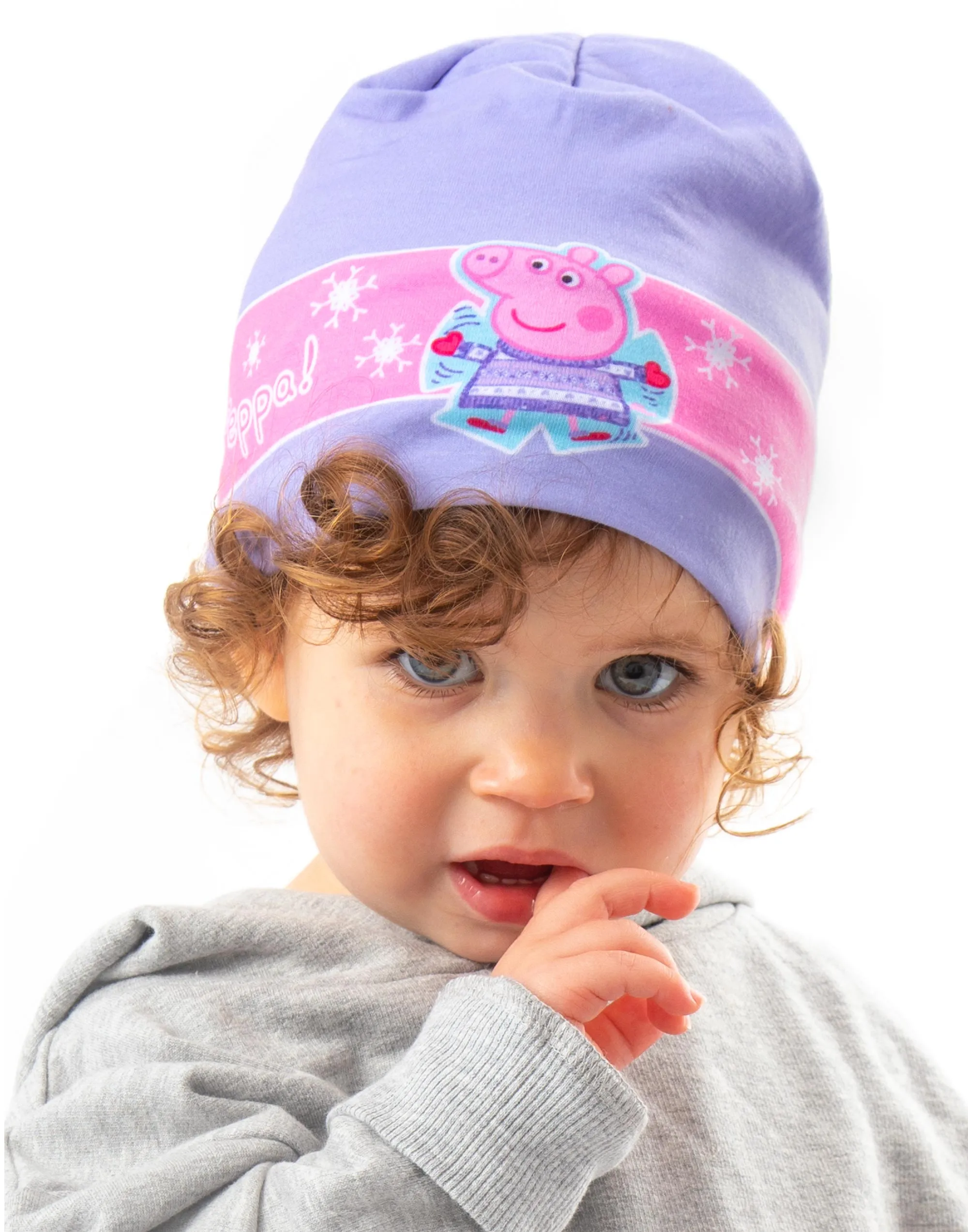 Peppa Pig Girls Purple Beanie Hat