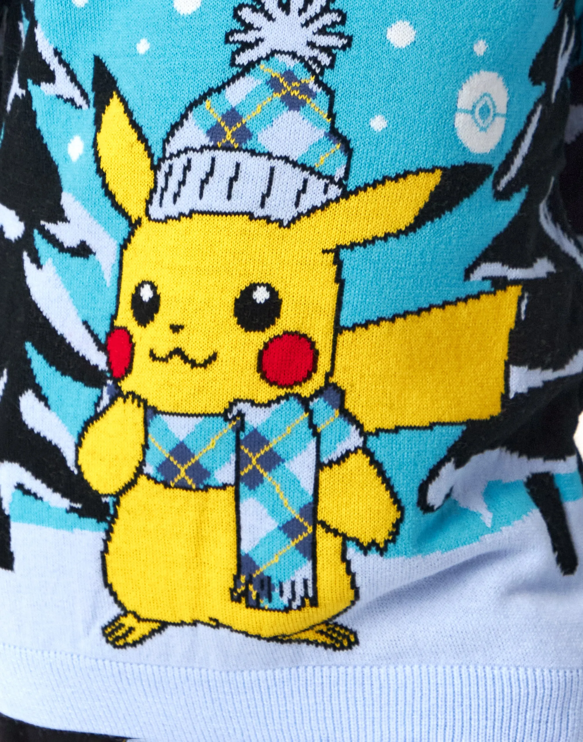 Pokemon Kids Knitted Blue Christmas Jumper