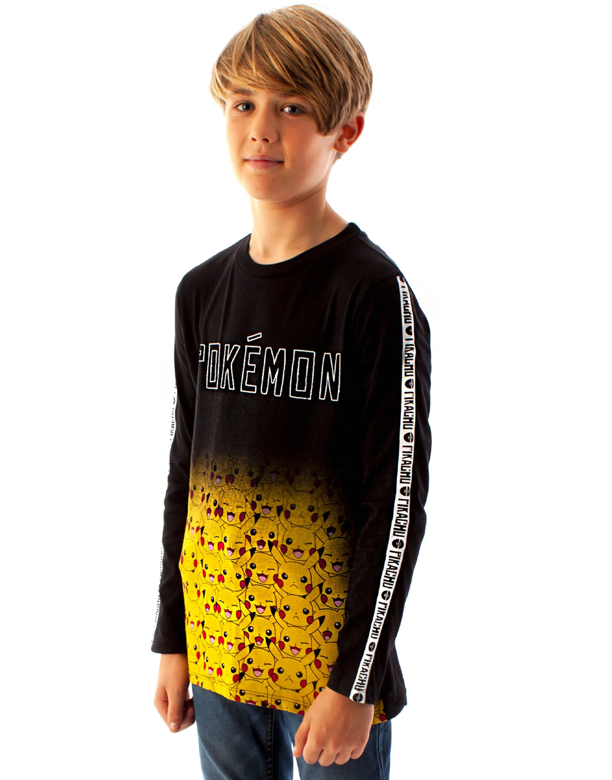 Pokemon Pikachu Boys Black Long Sleeved T-Shirt