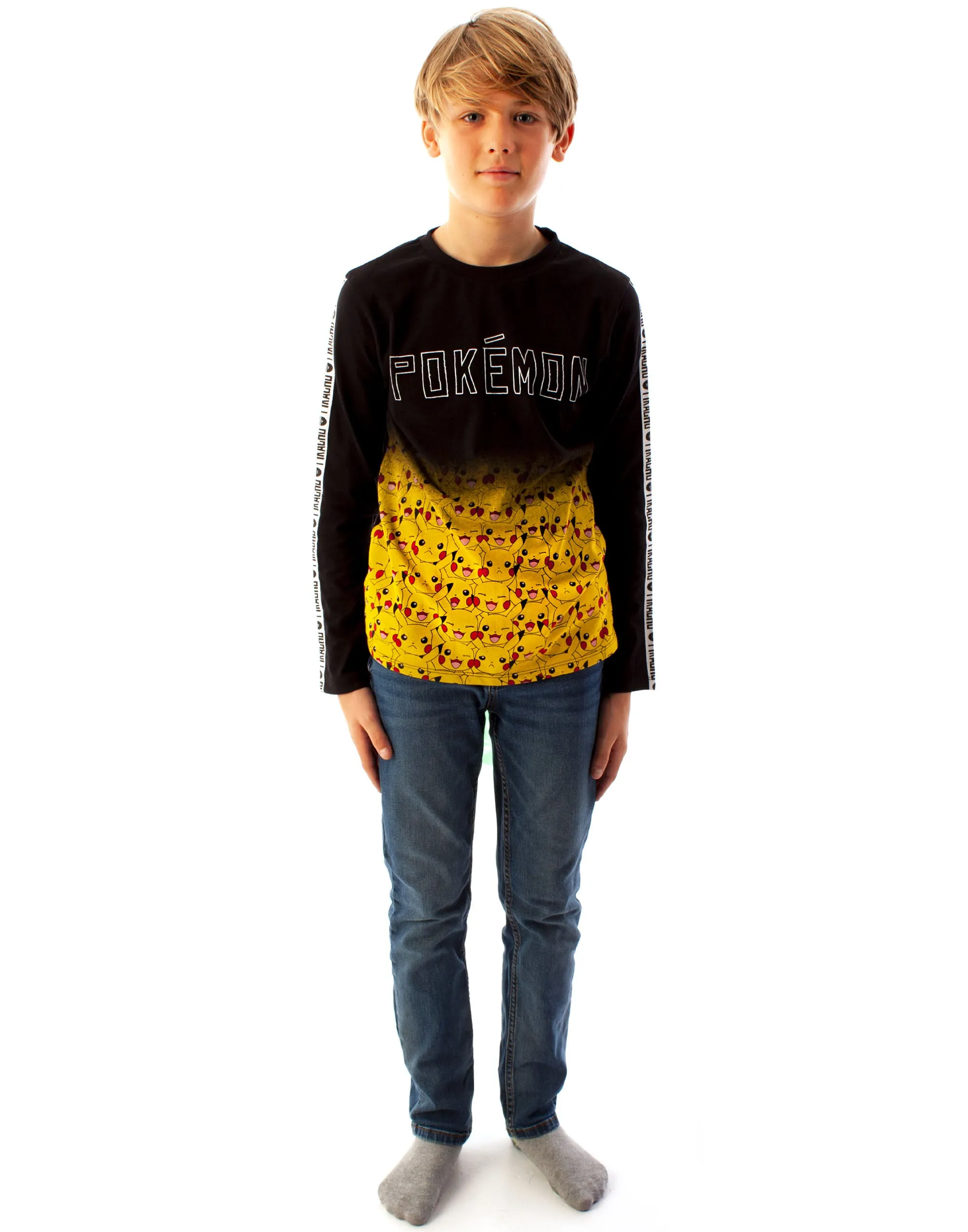 Pokemon Pikachu Boys Black Long Sleeved T-Shirt