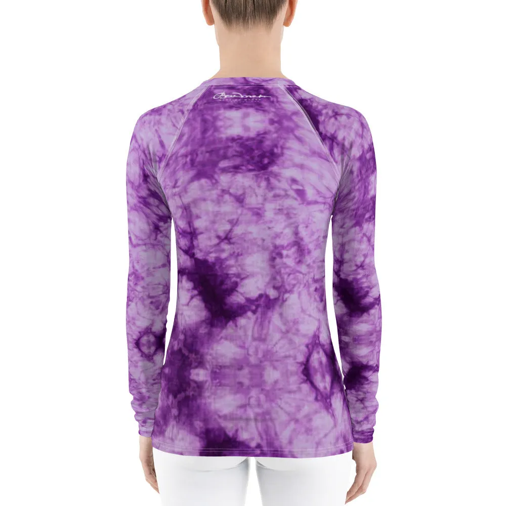 Purple Tie Dye Long Sleeve Tops