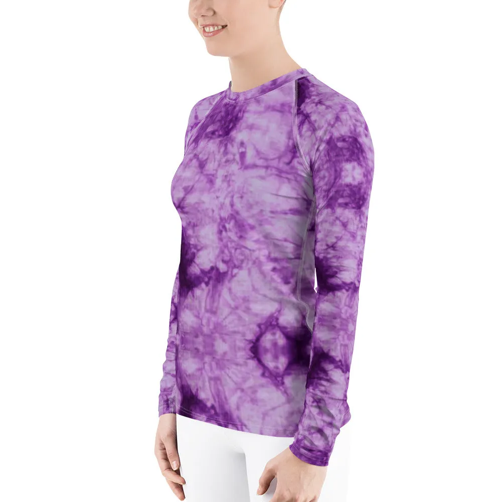 Purple Tie Dye Long Sleeve Tops