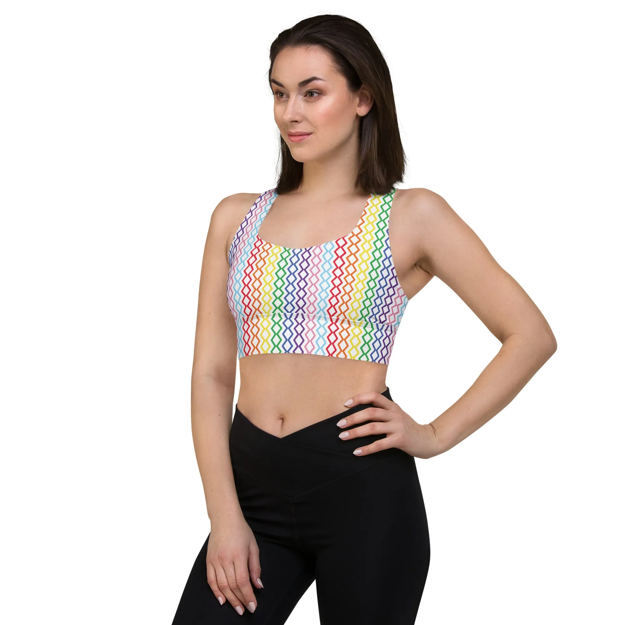 Rainbow Longline Sports Bra