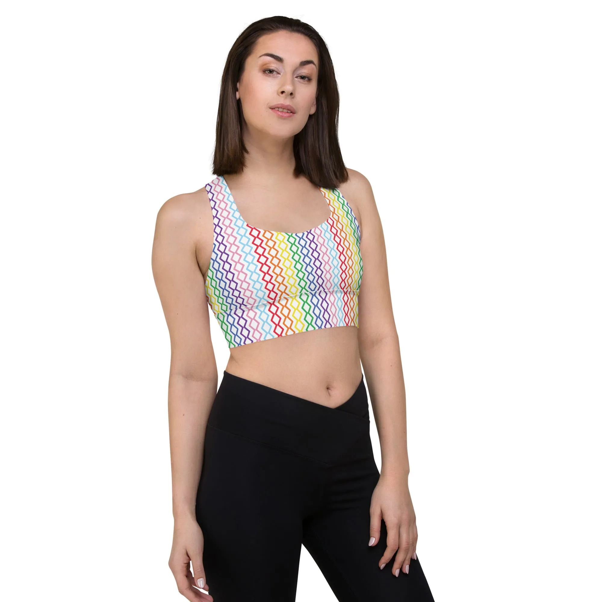 Rainbow Longline Sports Bra