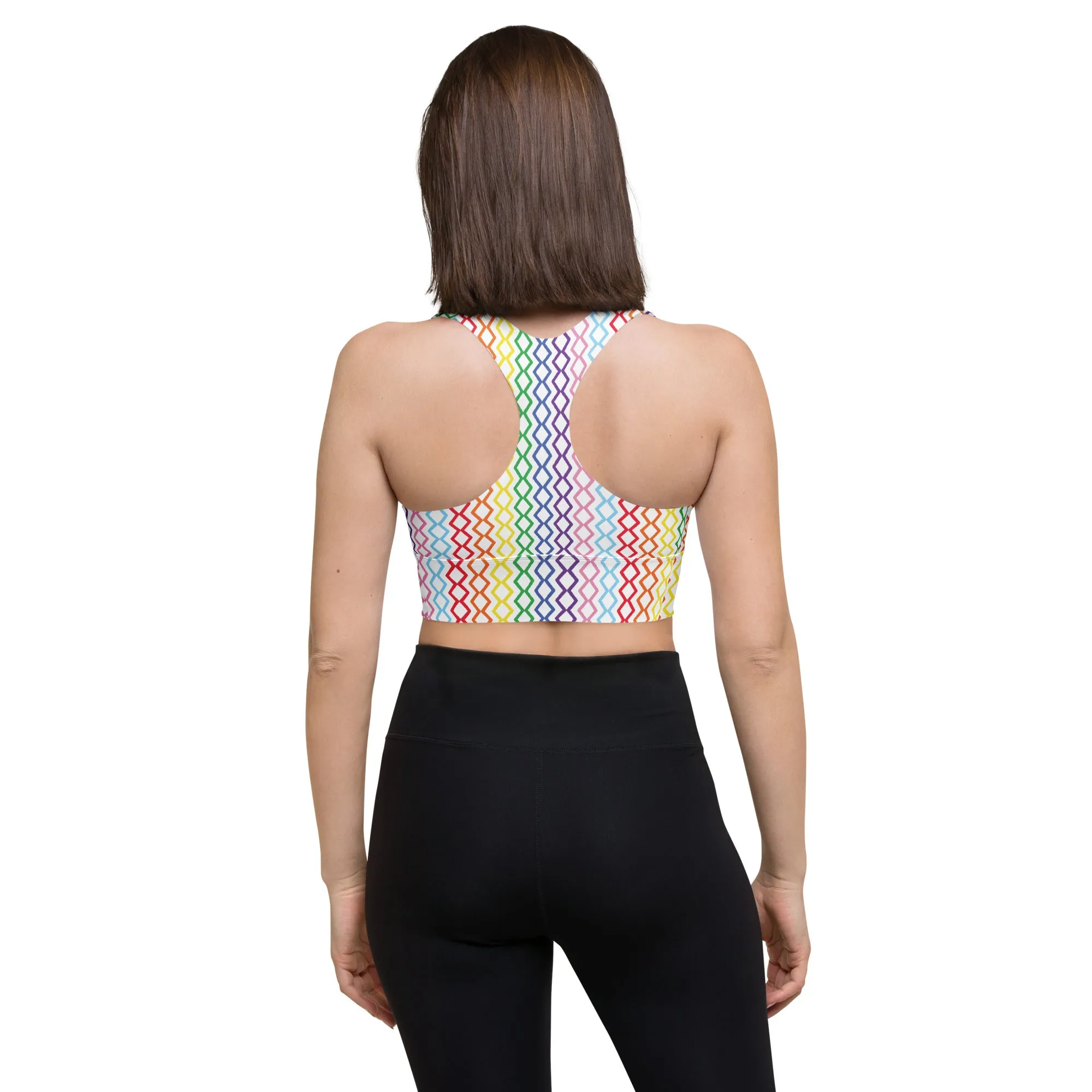 Rainbow Longline Sports Bra