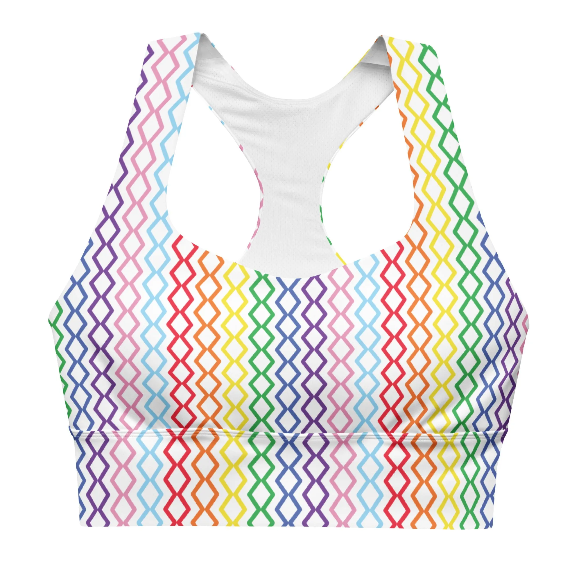 Rainbow Longline Sports Bra