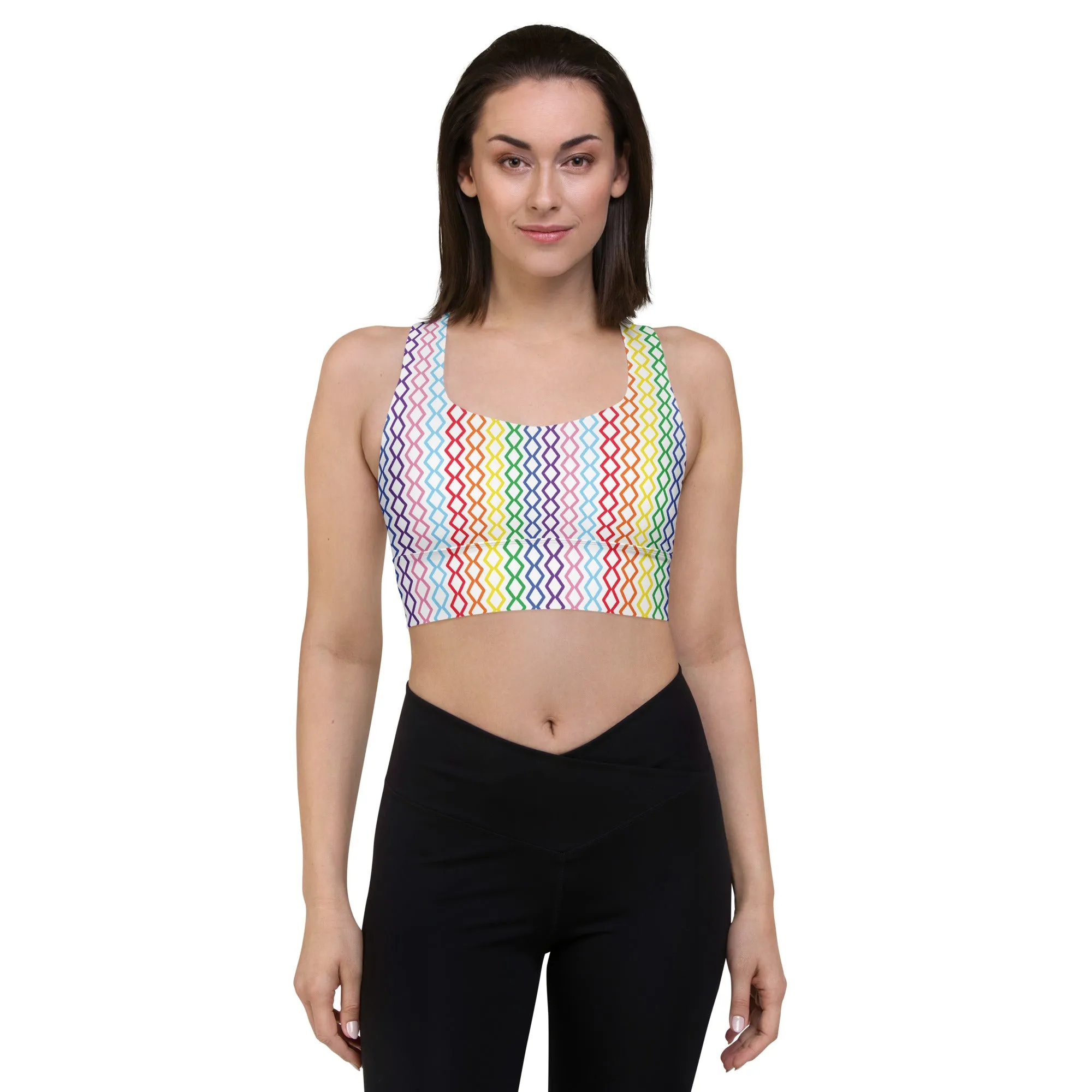 Rainbow Longline Sports Bra