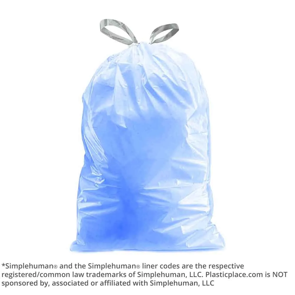 Sample of 5.2 Gallon Simplehuman®* Compatible Blue Trash Bags Code D